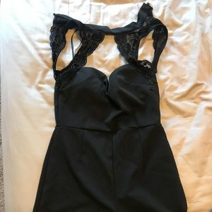 Open back lace romper